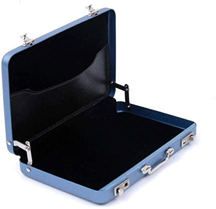 Visitenkartenetui, Koffer, Visitenkartenhalter, innovativer Stil, Metall, mehrere Kreditkarten, Brieftasche, Blau