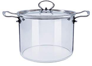 Olla de cristal – 2,3 L con tapa – Olla de vidrio transparente para sopa, verduras, frutas, ensalada, fideos instantáneos para alimentos para bebés (2,3 L)