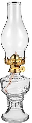 OSALADI Petroleumlampe aus Glas: Vintage-Glas-Kerosinlampe, Öllampe mit klarem Sockel, Haushalts-Notlampe für Hochzeit, Schlafzimmer, Raumdekoration