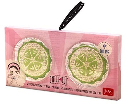 Legami - Chill Out, erfrischende und wiederverwendbare Augenpads, 2 Augenpads mit beruhigender Wirkung, Cucumber-Thema, sofortige Linderung nach etwa zehn Minuten nach der Anwendung