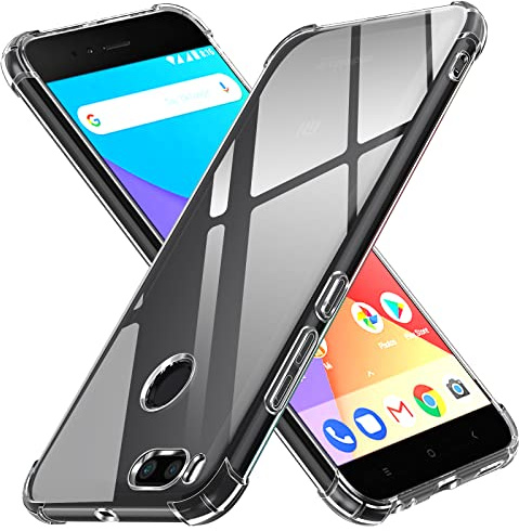 ivoler Klar Silikon Hülle für Xiaomi Mi A1 mit Stoßfest Schutzecken, Dünne Weiche Transparent Schutzhülle Flexible TPU Durchsichtige Handyhülle Kratzfest Case Cover