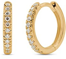 EDELIND Ohrringe Creolen 750 Gelbgold mit 22 Diamanten 0,13 Ct Damen Hoop Ohrringe Set Kleine Creolen 11mm Ohrschmuck Goldschmuck mit Schmuck Geschenk Box