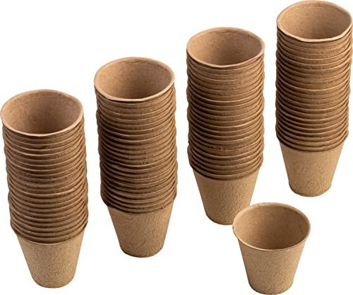 Meister WU9968320 Lot Pratique de 96 Pots de Culture, diamètre : 8 cm, en pâte de Papier, biodégradables, Pots de Plante, semences, Culture de Plantes, Naturel