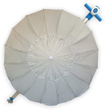 Pincho Sombrilla playa grande Ø200 cm, antiviento hasta 35km/h, protección uv 50, materiales de calidad, tubo de aluminio, 16 varillas de fibra de vidrio, palo reclinable, incluye bolsa de transporte