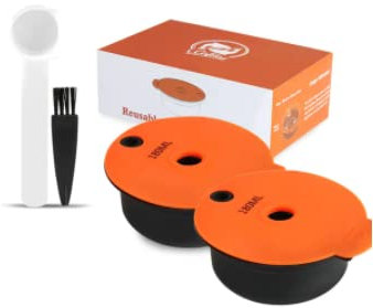 Capsules de café réutilisables, compatibles avec les machines Bosch Tassimo, filtres à café rechargeables, kit complet d'accessoires de café K-Cups (180 ml x 2)