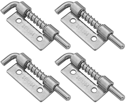 DGHAOP 4pcs 304 Stainless Steel Polished Flat Pin Hinge Spring Latch, Door Mount, 50mm x 11mm, Model Number FPSLMSBH-50-4, Package of 4