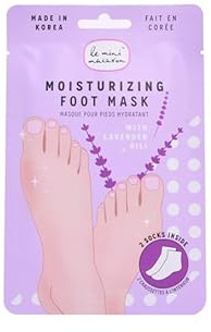 Le Mini Macaron • Lavender Foot Care Mask • Moisturising Socks • Purple and White • Two Socks