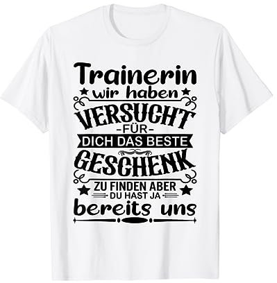 Beste Trainerin Trainer Geschenk T-Shirt für Damen, Weiß, S, Kurzarm, Klassische Passform, V-Ausschnitt, Sports / Athletic, Geschenk, Fitness-Enthusiasten, Sportbegeisterte