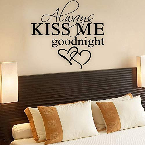 Schlafzimmer Abnehmbare Wall Decal Always Kiss Me Goodnight Zitat Wand Aufkleber Hause Dekoration Paar Liebe Wand Kunst Wandbild Poster42x39cm