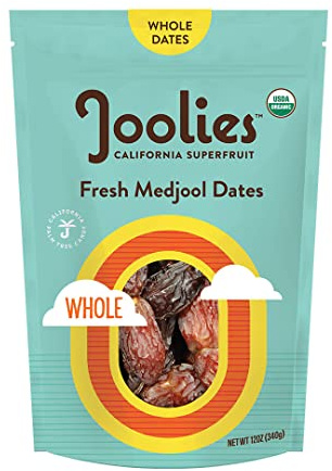 Joolies Organic Whole Medjool Dates | 12 Ounce Pouch | Fresh California Grown Fruit | Vegan, Gluten-Free, Paleo, No Sugar Added | Great Source of Fiber & Antioxidants