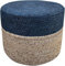 The Knitted Co. Jute-Pouf, Ottomane, Fußstütze, Hocker, handgeflochten, runder Boho-Pouf, für Wohnzimmer, Schlafzimmer, Kinderzimmer, Terrasse (50,8 x 50,8 x 25,4 cm), Marineblau