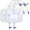Urindrainagebeutel, Urinsammelbeutel Drainagebeutel mit 2 Riemen, Anti-Reflux-Ventil (2000ml-2pcs)