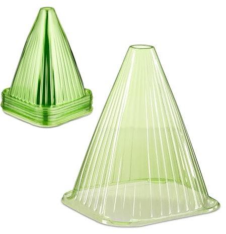 Relaxdays Pflanzenhut, 32er Set, Schneckenschutz, Frostschutz, HxBxT: 22 x 19 x 19 cm, Pflanzenschutzhauben PVC, grün