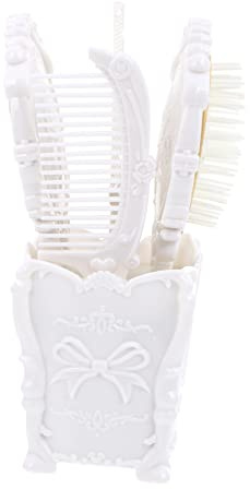 DOITOOL 5pcs Vanity Mirror Set Hair Brush Hair Comb Comb Storage Holder for Salon and Usage