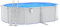 Willood Set piscina a parete in acciaio resistente, colore bianco, con pellicola interna blu resistente all'inverno, con scala di sicurezza, 490 x 360 x 120 cm