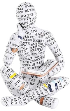 Joogour Moderne Lesefrau Figur - Home Decor Pulp Thinker Statu Bücherwürmer Abstrakte Skulptur Dekoration für Zuhause, Büro, Wohnzimmer (C)
