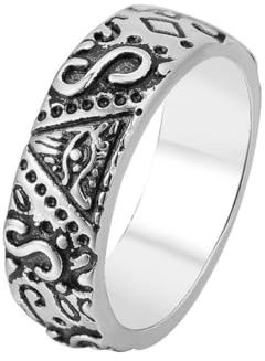 Gu Feng Schmuck Accessoire Persönlichkeit Vintage Dreieck All-Seeing Eye Titan Ring