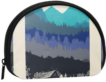 Red Fox Rustikale Kabinenmuschel-Aufbewahrungstasche, Mini-Tasche, Geldbörse, Kleingeldtasche für Damen, Mädchen, Kinder, Red Fox Rustikale Hütte, Einheitsgröße