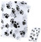 NQEUEPN Dog Paw Tissue Paper, 30 Sheets, 50x35 cm, White, Black, Geschenkpapier, Geburtstag, Craftpapier