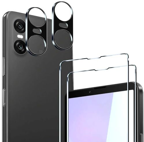 ivoler Schutz Glas für Sony Xperia 10 VI, 2 Stücke Schutzfolie Mit 2 Stück Kameraschutz, 9H Härte, HD Klar, Anti-Kratz, Anti-Bläschen