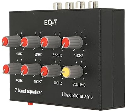 Digital Equalizer for Car Audio Tuning,Dual Channel,7 Band | ±12db Adjustment,Aluminum Alloy,4580 Op Amp Preamplifier,Drives All Headphones for Audiophiles,DC5V-12v