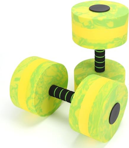 Mancuernas de ejercicio acuático, 2 barras Aqua Fitness, juego de mancuernas de espuma EVA de alta densidad, juego de mancuernas para aeróbicos acuáticos, pérdida de peso, fitness en la piscina,