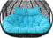 LEEYDZJN Egg cushion Double Hanging Swing Lounge Chair Soft Deep Cushion, Outdoor 2 Seater Swing Chair Pad with Ties,Fully Filling, Not Collapse(Blue)