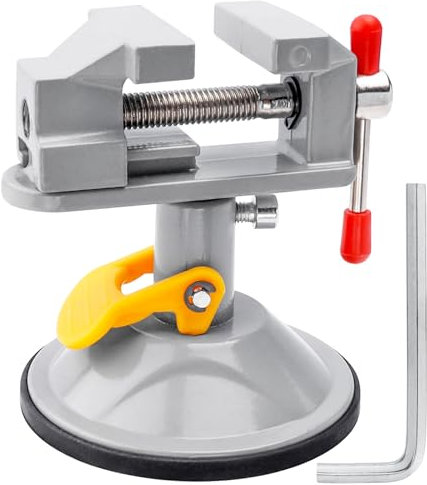 Gasea Mini Tornillo de Banco Giratorio, Tornillo de Banco Pequeño 360° con Ventosa, Mini Tornillo de Mesa Universal para Carpintería, Perforación, Fabricación de Joyas, Trabajo de Metal y Bricolaje