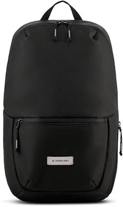 HEIMPLANET Original Mono Series Minimal Pack, klassischer Tages Rucksack aus Dyecoshell™ Mono, vollständig recyclebar (Black Diamond)