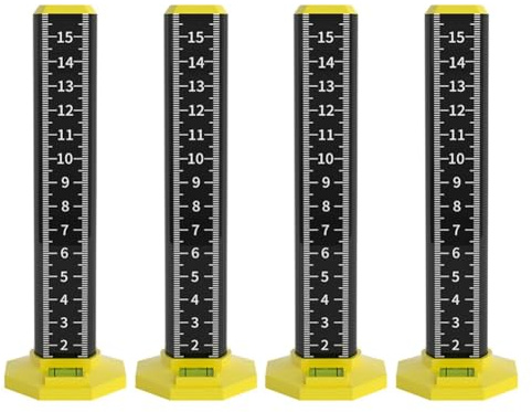 Qeunrtiy Artefacto de nivelación de 4 piezas, regla de doble cara para nivelación de techo, regla de la misma , barra de degradado, herramienta para azulejos de pared y suelo
