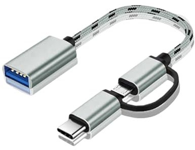 OTG Cable Type-C To USB Adapter 2 In 1 Converter USB Type-C Socket(Grey)