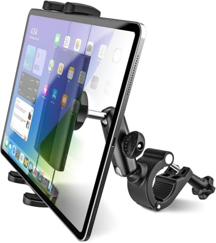 Kolasels Soporte de metal para tablet iPad para casco de barco, silla de ruedas, cochecito de bebé, bicicleta de fitness, bicicleta de carretera, bicicleta de montaña – Abrazadera de manillar