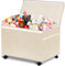 VERONLY Large Toy Box Storage Chest with Wheels for Boys,Girls, Collapsible Kids Toy Organizers and Storage Bins with Lids for Nursery,Playroom (Beige)
