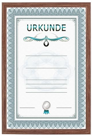 IDEAL TREND Holz Dokument Bilderrahmen Urkunde Diplom Foto Rahmen Plexi S111 Poster: Farbe: Braun | Format: 29,7x42 A3