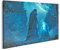 islandburner Bild auf Leinwand Zauberer im Wald bei Nacht mit magischem Leuchten Bilder Wandbilder Poster