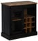 vidaXL Buffet Halden Porte coulissante Noir 80x40x80 cm Bois Massif, Armoire de Rangement, Armoire de Rangement de Cuisine, Armoire de Rangement de Salon