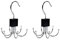 Yuannee Porte Ceintures 6 Crochets Noir Mat,2 PCS Organisateur de Placard Multifonction pour Cravates Écharpes Sacs Accrocheur Réglable avec Système Rotatif 360° Cintre Bois Gain de Place