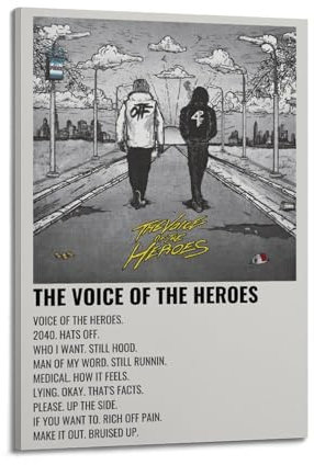 Lil Baby Lil Durk The Voice Of The Heroes Print Album Cover Signiert Limitiertes Poster, Musikalbumcover-Poster, Pop Hip Hop Rap-Sänger Star Musikposter Ästhetische Leinwand Wandkunst für Mädchen und
