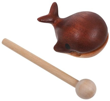 Mikikit Holzfigur Wal Dekoration Handgefertigte Holzskulptur für Zuhause und Büro Handwerkskunst für Rhythmusspielzeug