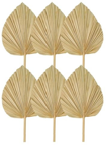 reamhome Lot de 6 grandes feuilles de palmier séchées naturelles pour décoration de mariage bohème, feuilles de palmier tropicales S