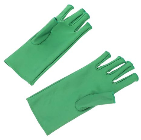 TOVINANNA Uv-Resistant Fingerless Manicure Gloves Breathable Spandex for Nail Art Protection Comfortable Nail Shop Accessories for Youthful Hands Green Color