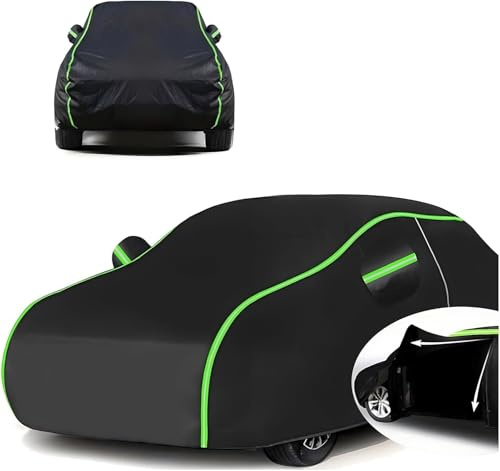 Autoabdeckung Outdoor für VW Polo 6 GTI 2017-2023,Autoplane,Wasserdicht,Regen Sonne Staub Schutz Verkratzt,mit Reißverschlusstür wn83