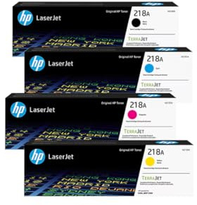 HP 218A Toner Cartridge 4-Pack (Black, Cyan, Magenta, Yellow) | Compatible Color LaserJet Pro 3201 & MFP 3301 Series Printers | W2180AQ1 Combo Pack