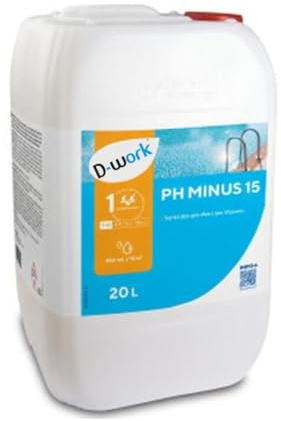 pH Moins pour Piscine 20 l - Solution Acide 15% - Régulation Facile et Efficace du pH - D-Work
