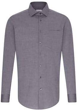 Seidensticker Herren Mens Regular Longsleeve Cotton Business Shirt, Grau, 52 EU