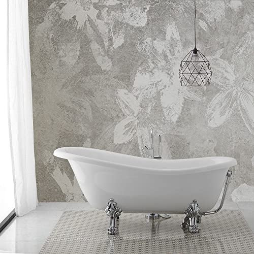 Klassische freistehende Badewanne mit silbernen Füßen | Romantica
