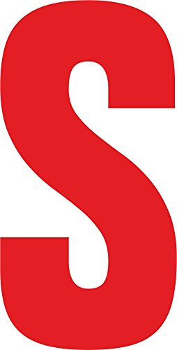 Self Adhesive Vinyl Letters/Numbers 17cm - Ideal for Signs/Wheelie Bins/Vehicles (Red S)