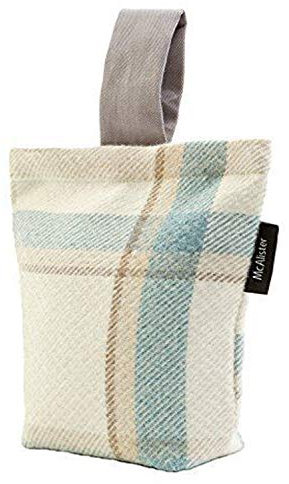 McAlister Textiles Heritage Butée de porte en tissu non rempli bleu canard - Motif tartan - Cadeau fantaisie - Accessoire de maison - 21 x 17 cm