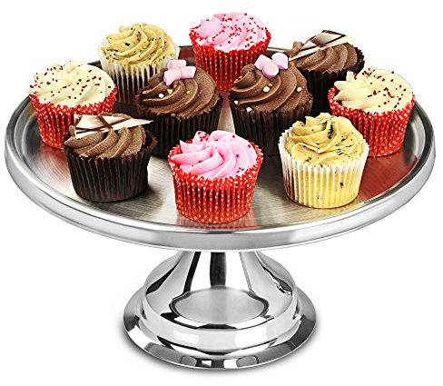 dine@drinkstuff Stainless Steel Cake Stand, 12inch | Metal Cake Stand, 30cm