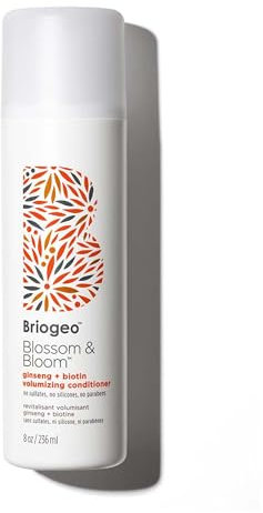 Briogeo Blossom & Bloom Volumizing Conditioner, Fortified with Follicle Stimulating Ginger, Ginseng, Biotin for Full and Healthy Hair, 8 oz, Shampoo, 2.3